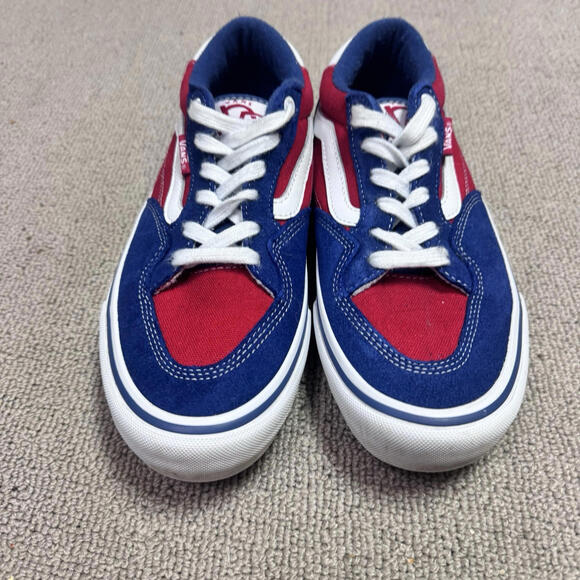 Vans Sneakers Red White Blue Lace Up Men’s Size 7 - Picture 9 of 11